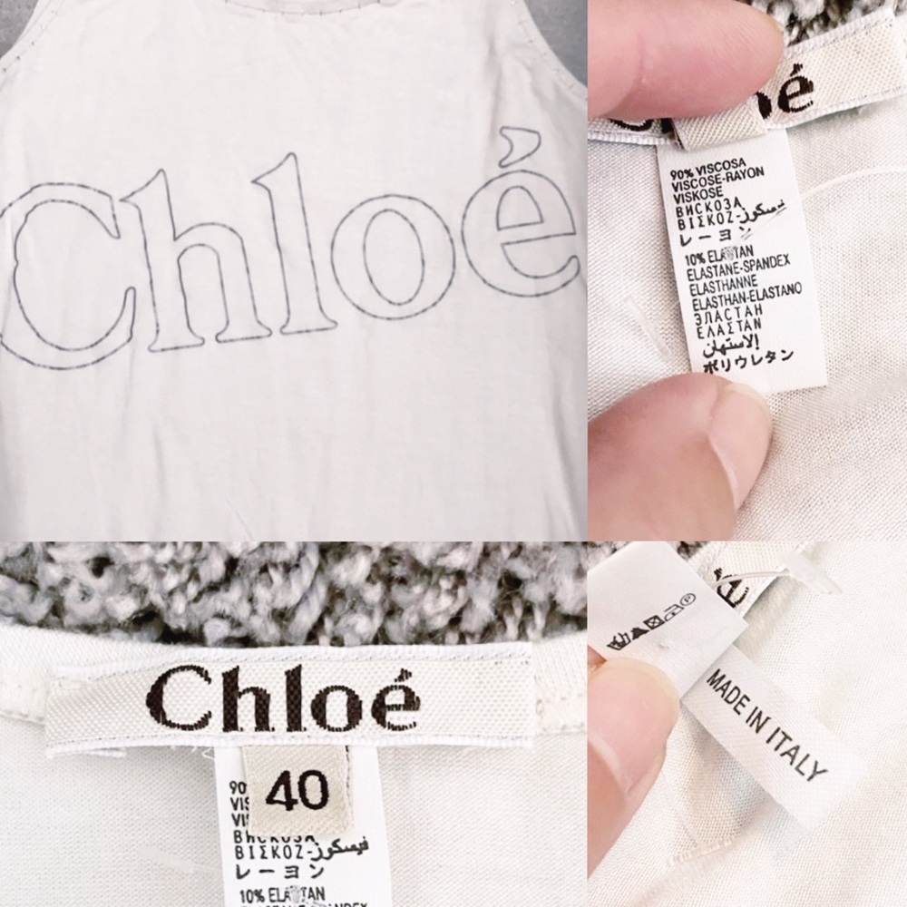 Authentic Chloe Cream Lightweight Logo Dress / Cover Up - Picture 12 of 12